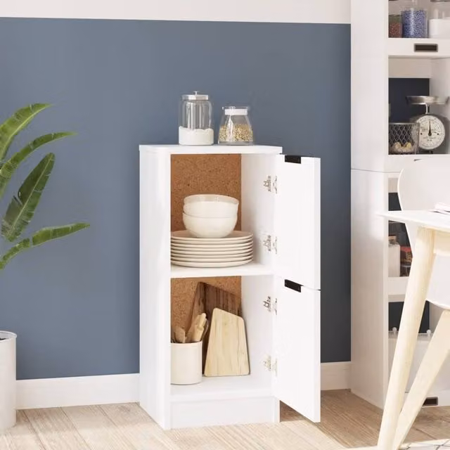 Berkfield Home White MDF Sideboard W/D/H: 30 x 30 x 70 cm