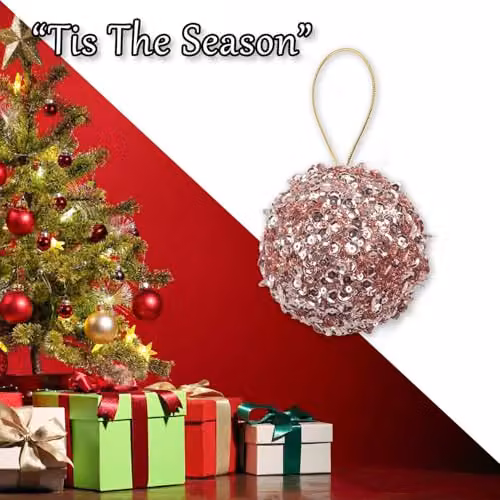 VFM e-Store Pink Christmas Hanging Bauble Decoration – 5