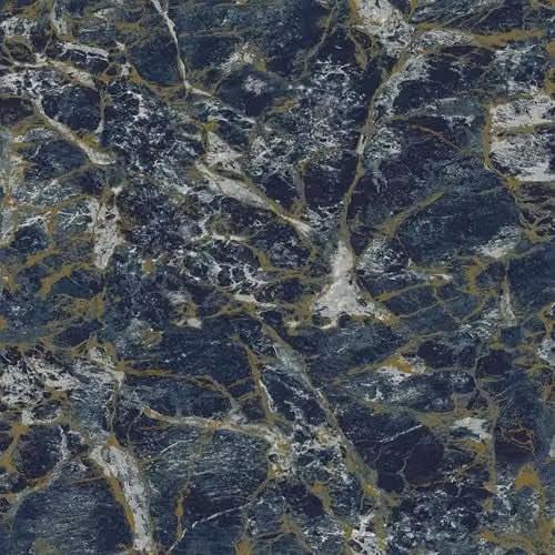 Grandeco Astoria Liquid Marble Textured Vinyl Wallpaper, Blue and Gold