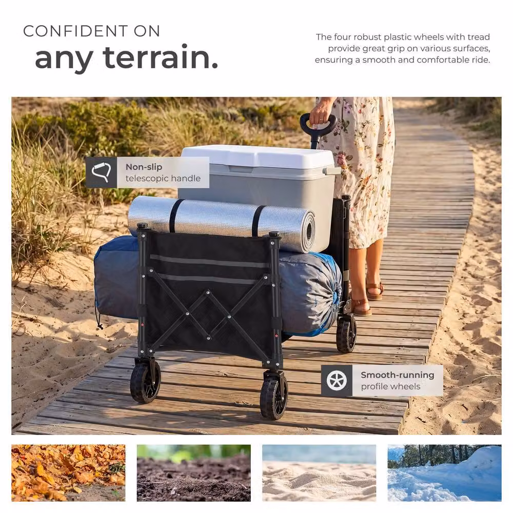 tectake Smartrider Folding Trolley in Black – 7