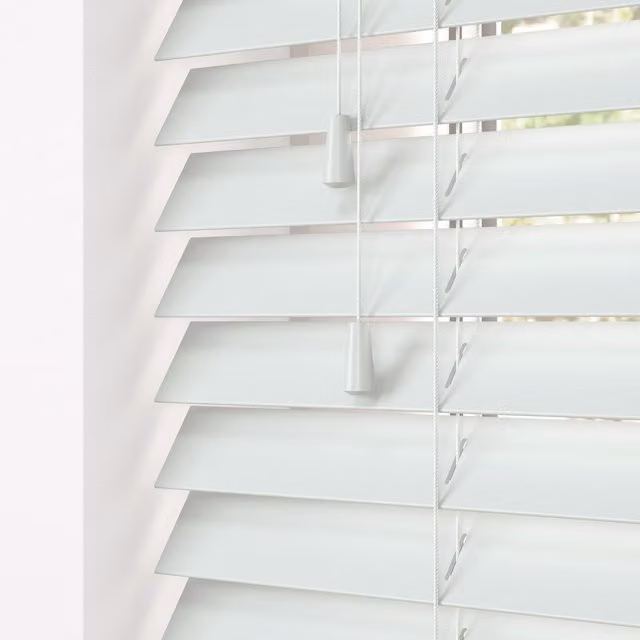 Terrys Elementi Fauxwood Made To Measure 50mm Venetian Blinds in Grey or White