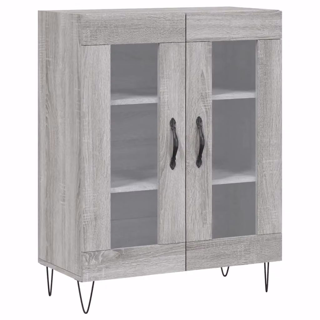 Berkfield Home Grey Sonoma Sideboard, W: 69.5 cm, D: 34 cm, H: 90 cm – 2