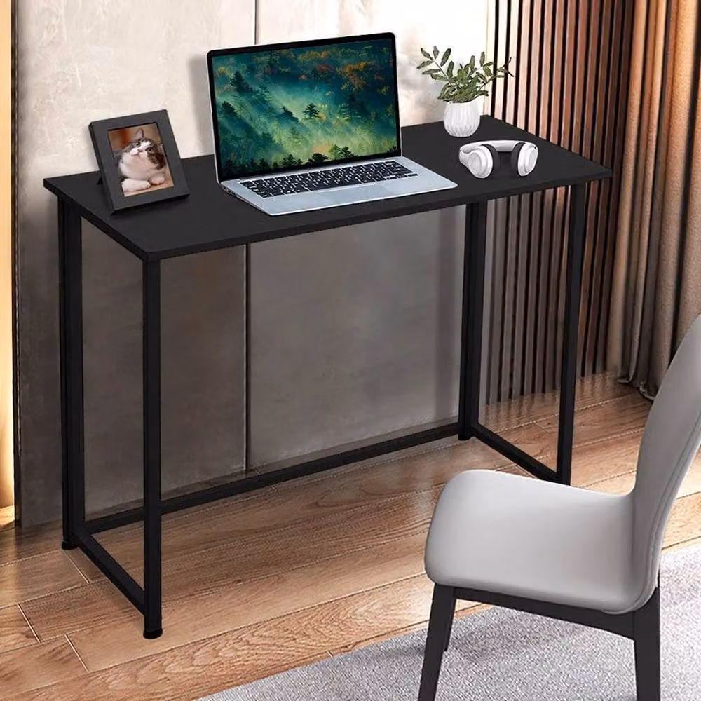 KORVIXA Black Foldable Writing Desk and Laptop Table W/D/H: 100 x 100 cm – 2