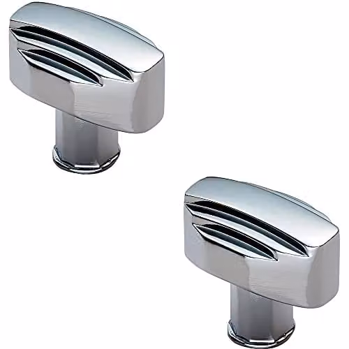 Loops 2 Pack Square Geometric Cabinet Door Knobs in Polished Chrome, 30 x 20 mm – 1