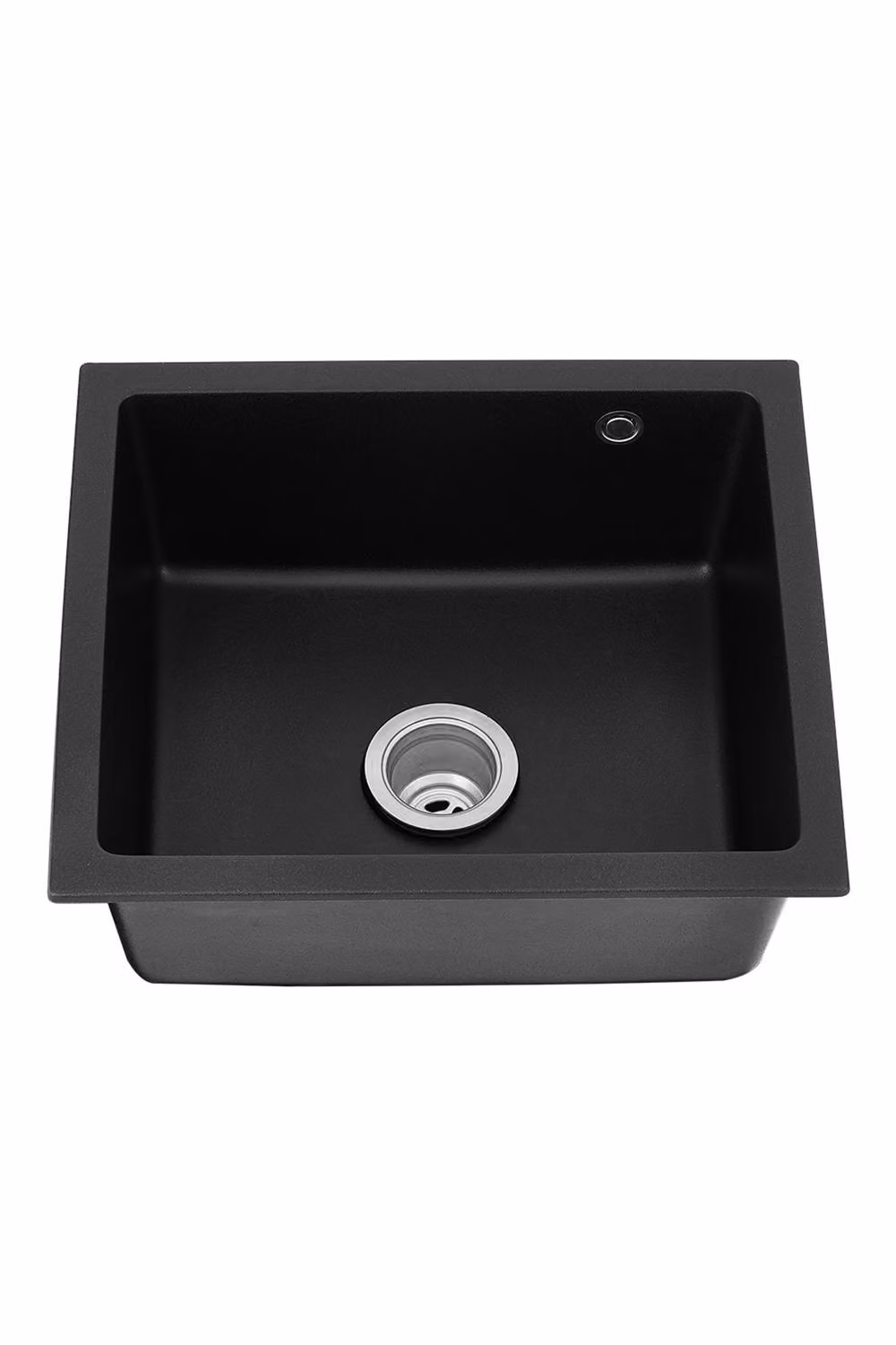 Living and Home Black Undermount Single Bowl Kitchen Sink with Strainer Waste Kit, W: 53.0 cm, D: 46.0 cm, H: 21.5 cm – 2