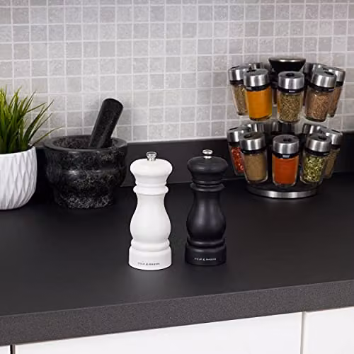 Cole & Mason Southwold Black and White Salt and Pepper Grinder Set, Height: 16.5 cm – 4