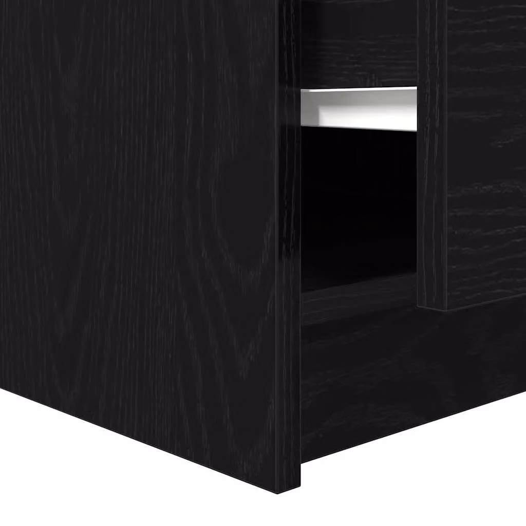 Berkfield Home Modern Square Coffee Table with Drawers in Black Oak, W/D/H: 100 x 100 x 40 cm – 4