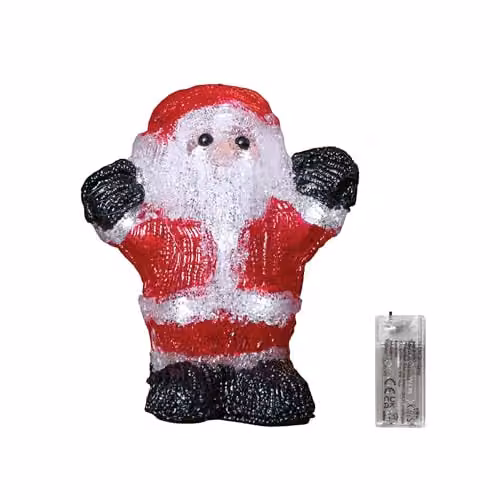 Samuel Alexander Red Light Up Christmas Ice Santa with 12 Cool White LEDs, 16 cm – 4
