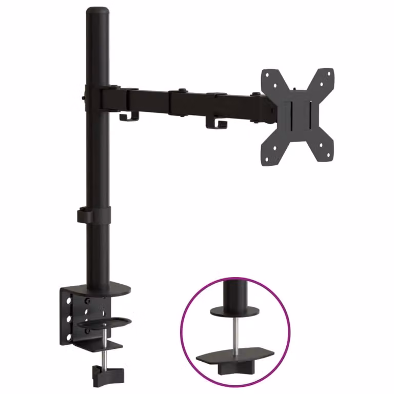 Berkfield Home Monitor Mount in Black Steel with VESA 75/100 mm