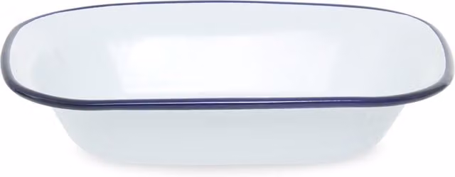 Orsina Enamel Rectangular Pie Dish in White and Blue, 20 cm – 1