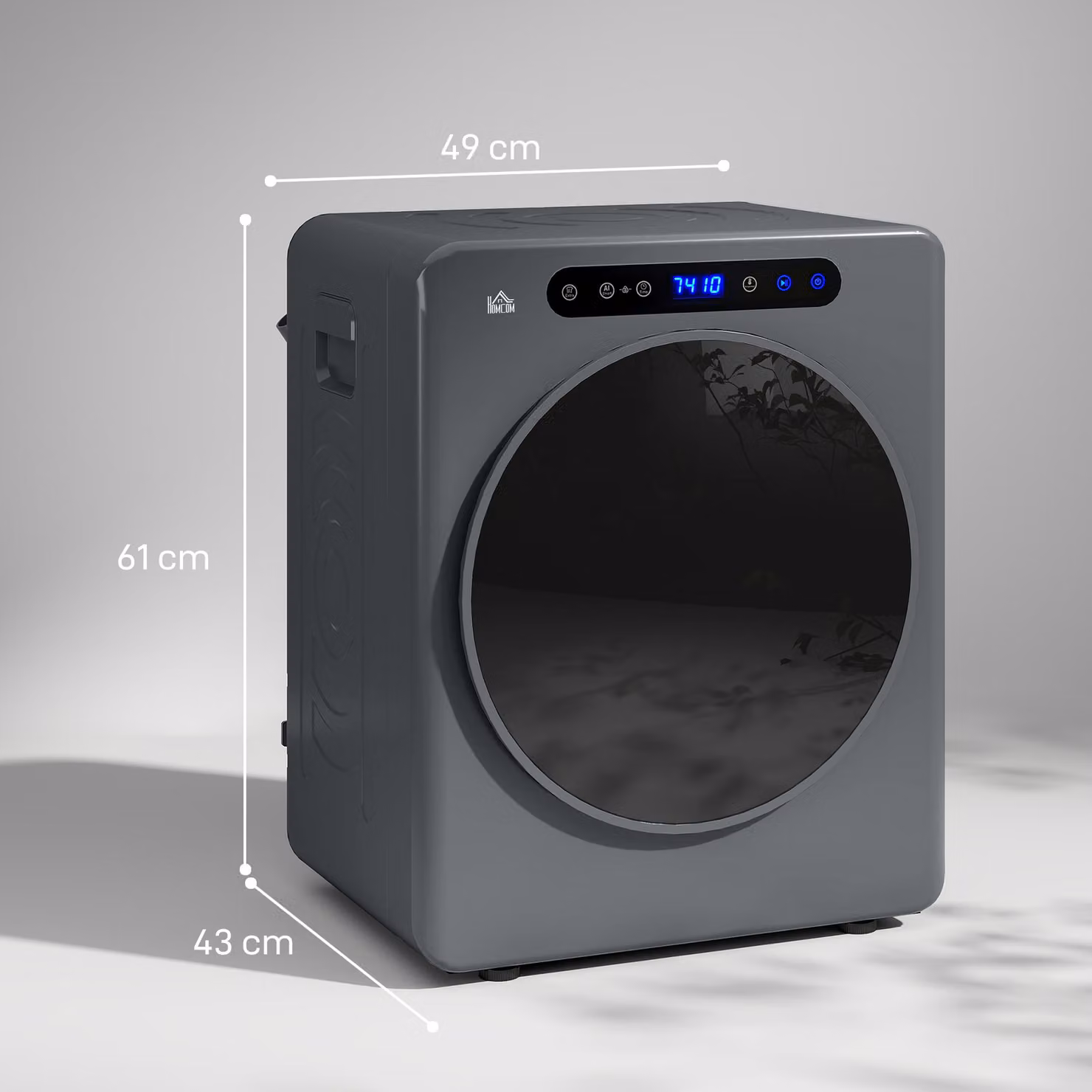 HOMCOM Compact 4kg Freestanding Tumble Dryer in Grey – 3