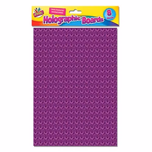 Artbox Holographic Construction Paper Boards, Multicolour and Purple, A4, Pack of 8
