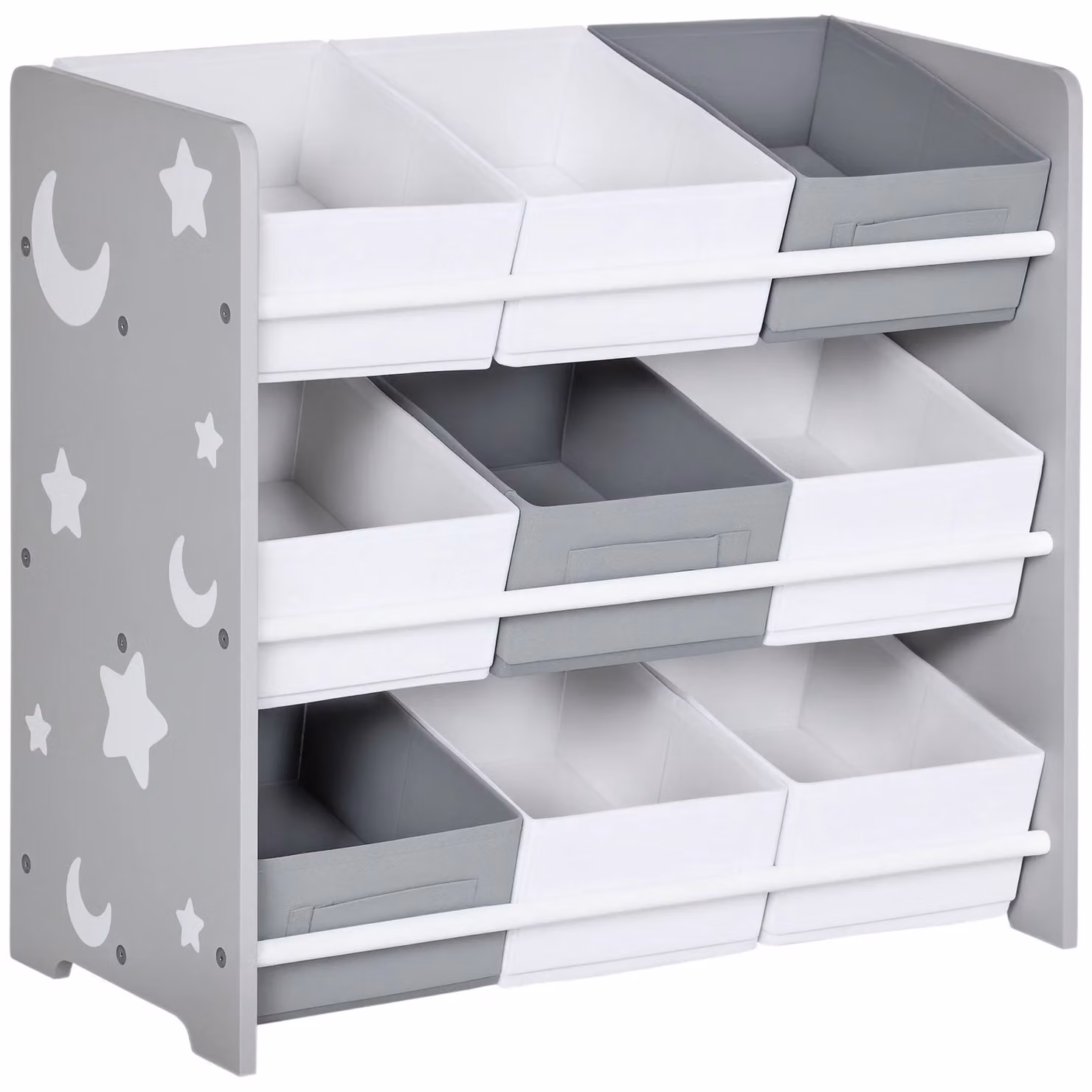 ZONEKIZ Kids Storage Unit with 9 Removable Baskets for Nursery and Playroom, Grey – 2