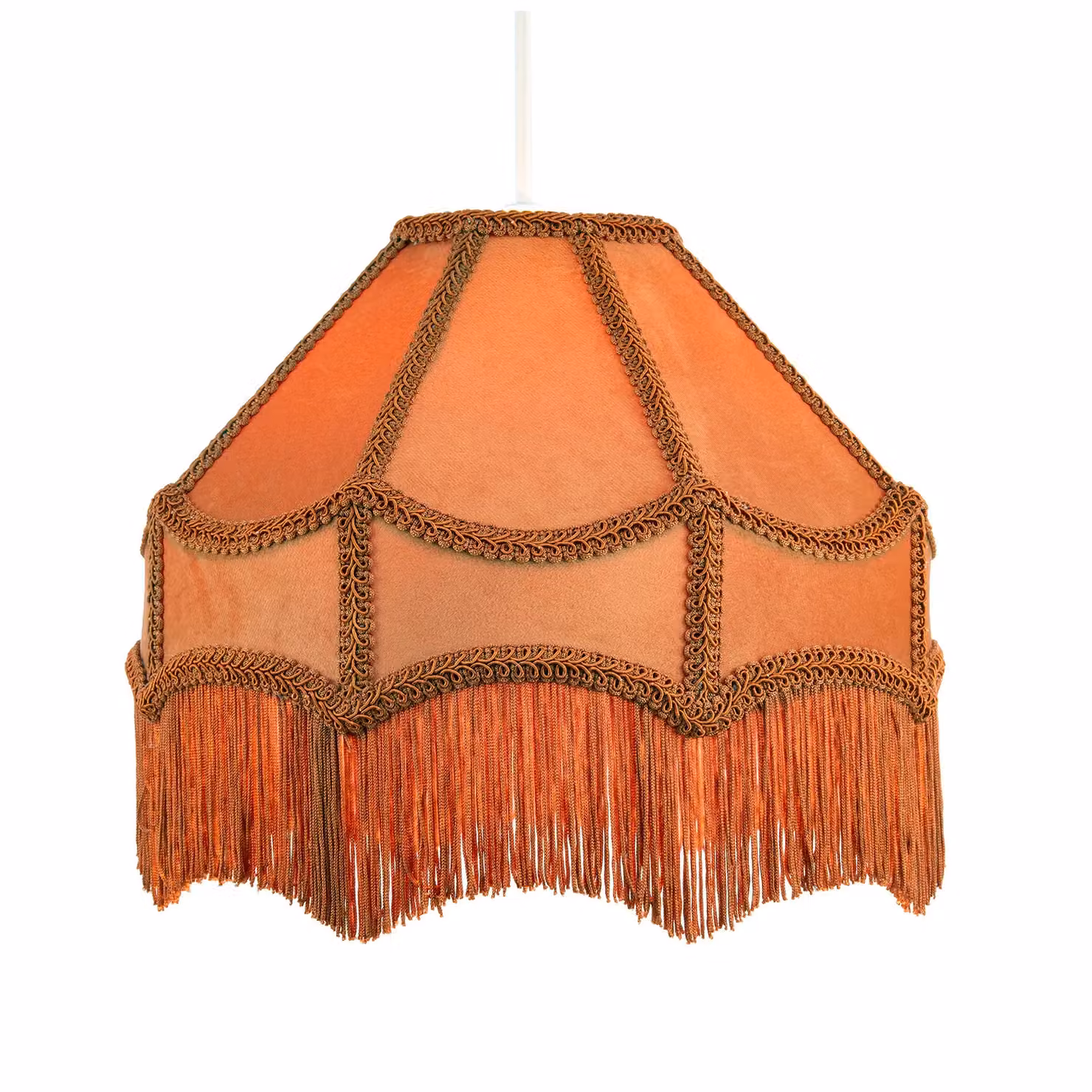 Happy Homewares Traditional Victorian Empire Soft Velvet Lamp Shade with Tassels in Mustard Yellow, Diameter: 30.48 cm – 2
