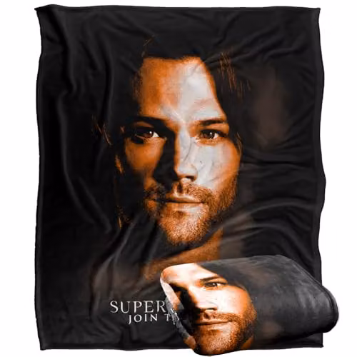 LOGOVISION Supernatural Sam Winchester Portrait Silky Touch Super Soft Fleece Throw Blanket, Multicolour, W: 152 cm, D: 127 cm – 1