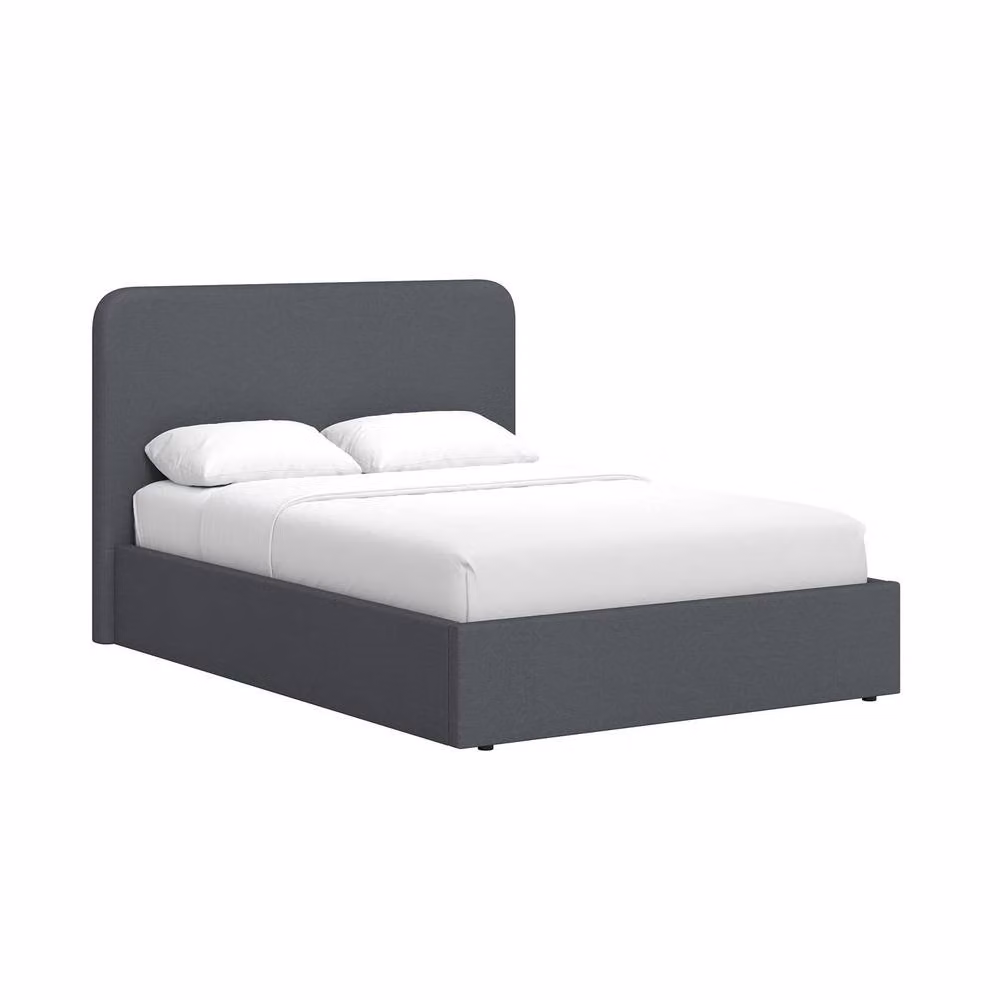 FWStyle Grey Upholstered Small Double Ottoman Lift Up Storage Bedframe W/D/H: 120 x 200 cm – 3