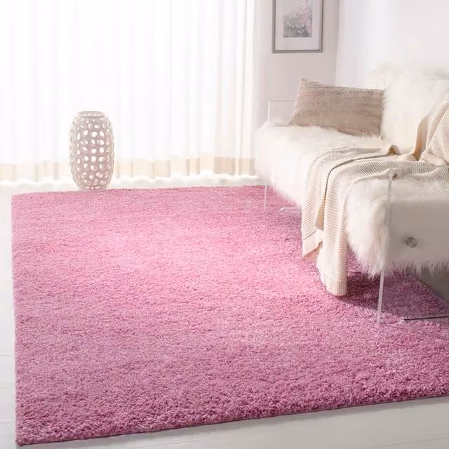 Smart Living Wholesale Ltd. Soft Fluffy Thick Pile Shaggy Area Rug in Pink and Purple, W: 290 cm