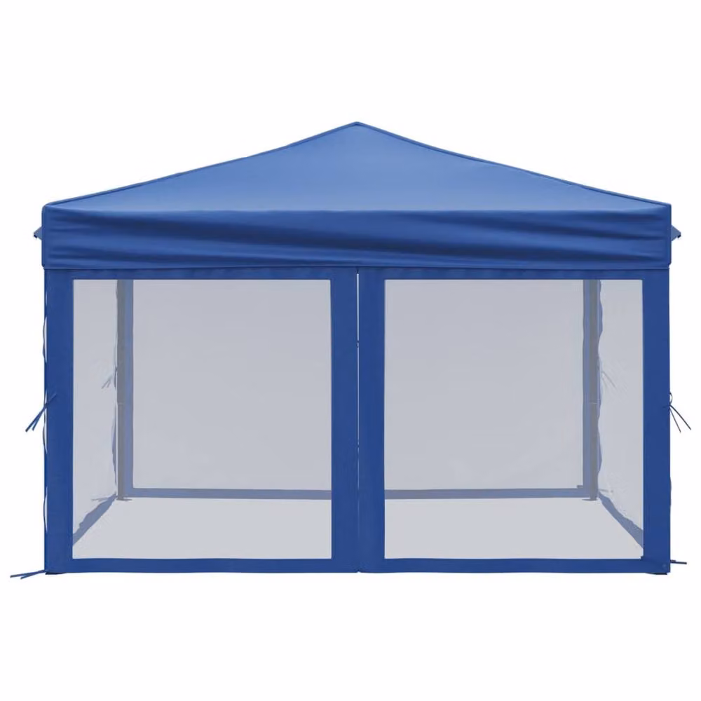 Berkfield Home Sturdy Folding Party Tent with Sidewalls, Blue, W: 3 m, D: 3 m, H: 2.45 m – 3