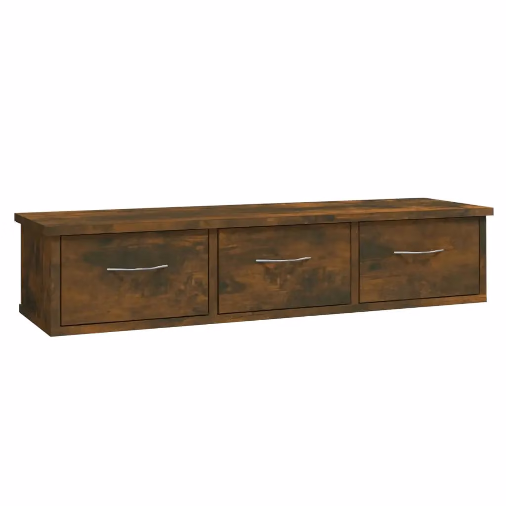 Berkfield Home Smoked Oak Wall Cabinet, Brown, W: 88 cm, D: 26 cm, H: 18.5 cm – 2