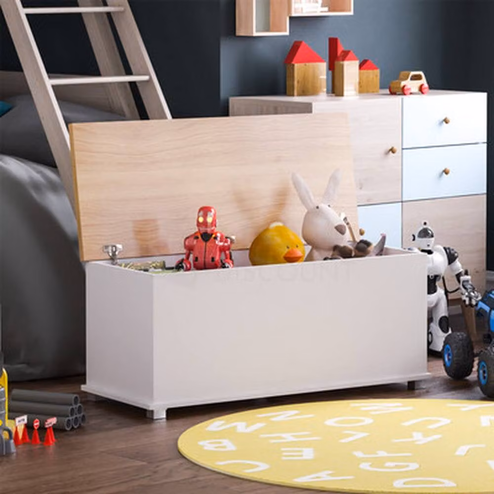 SPETLEK Large Wooden Chest Box Storage in White – 2
