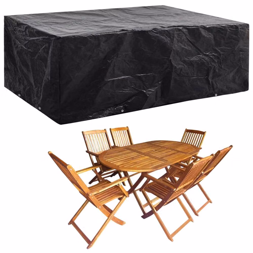Berkfield Home Durable Garden Furniture Cover with 8 Eyelets, Black, W: 242 cm, D: 162 cm, H: 100 cm – 2