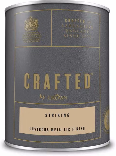Crown Crafted Metallic Emulsion Paint for Walls and Wood, Gold, 1.25 l – 5