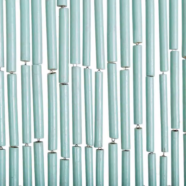 Berkfield Home Bamboo Insect Door Curtain in Multicolour Turquoise, W: 90 cm, H: 200 cm
