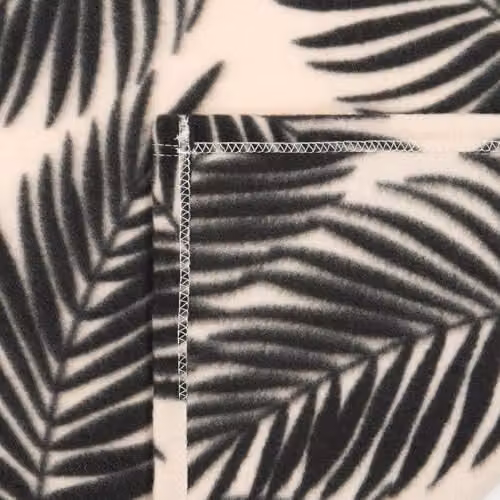 OHS Floral Fleece Throw Blanket with Palm Leaf Print in Beige and Black, W/D/H: 120 x 150 cm – 5