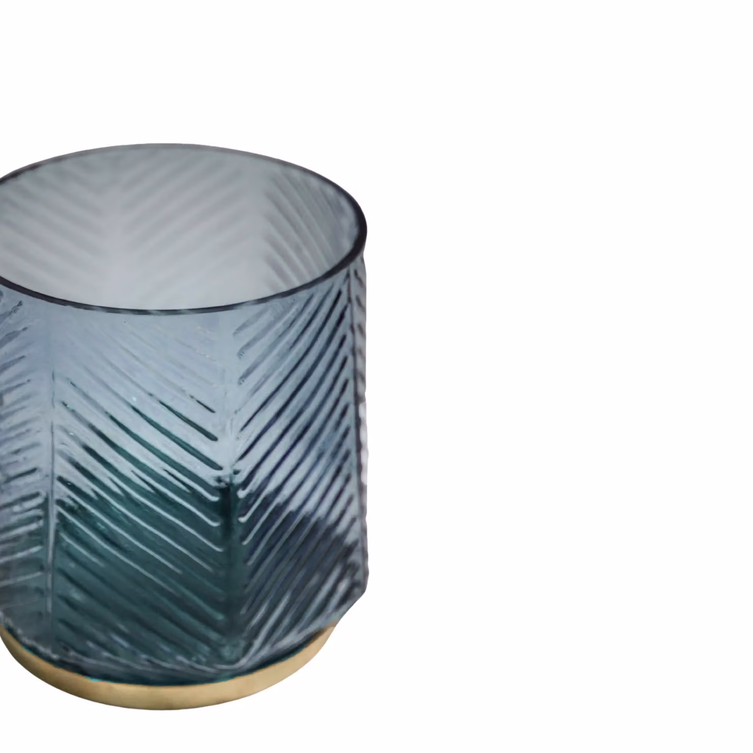 Ivyline Elm Embossed Glass Votive Candle Holder in Pale Blue, H: 20 cm – 4