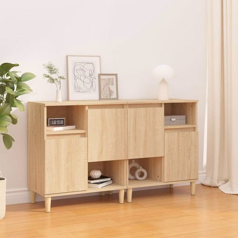 Berkfield Home Set of 2 Sonoma Oak Sideboards in Brown, W/D/H: 60 x 35 x 70 cm – 2