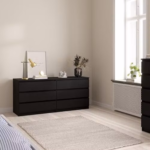 Furniture To Go Naia Wide Chest of 6 Drawers in Black Matt – 2