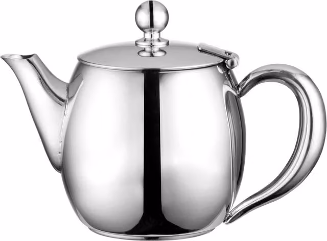 Café Olé Buxton Stainless Steel Teapot with Drip Free Spout, Silver, 990ml