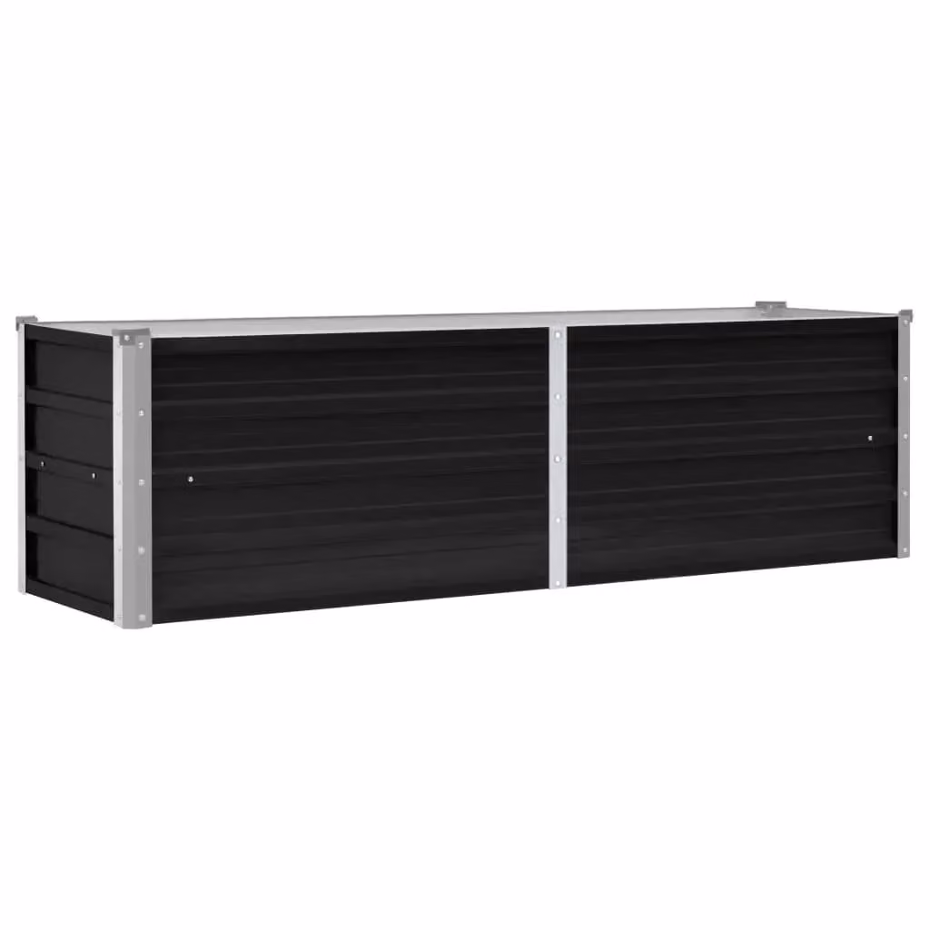 Berkfield Home Garden Anthracite Galvanised Steel Raised Bed in Black, W: 160 cm, D: 40 cm, H: 45 cm – 2