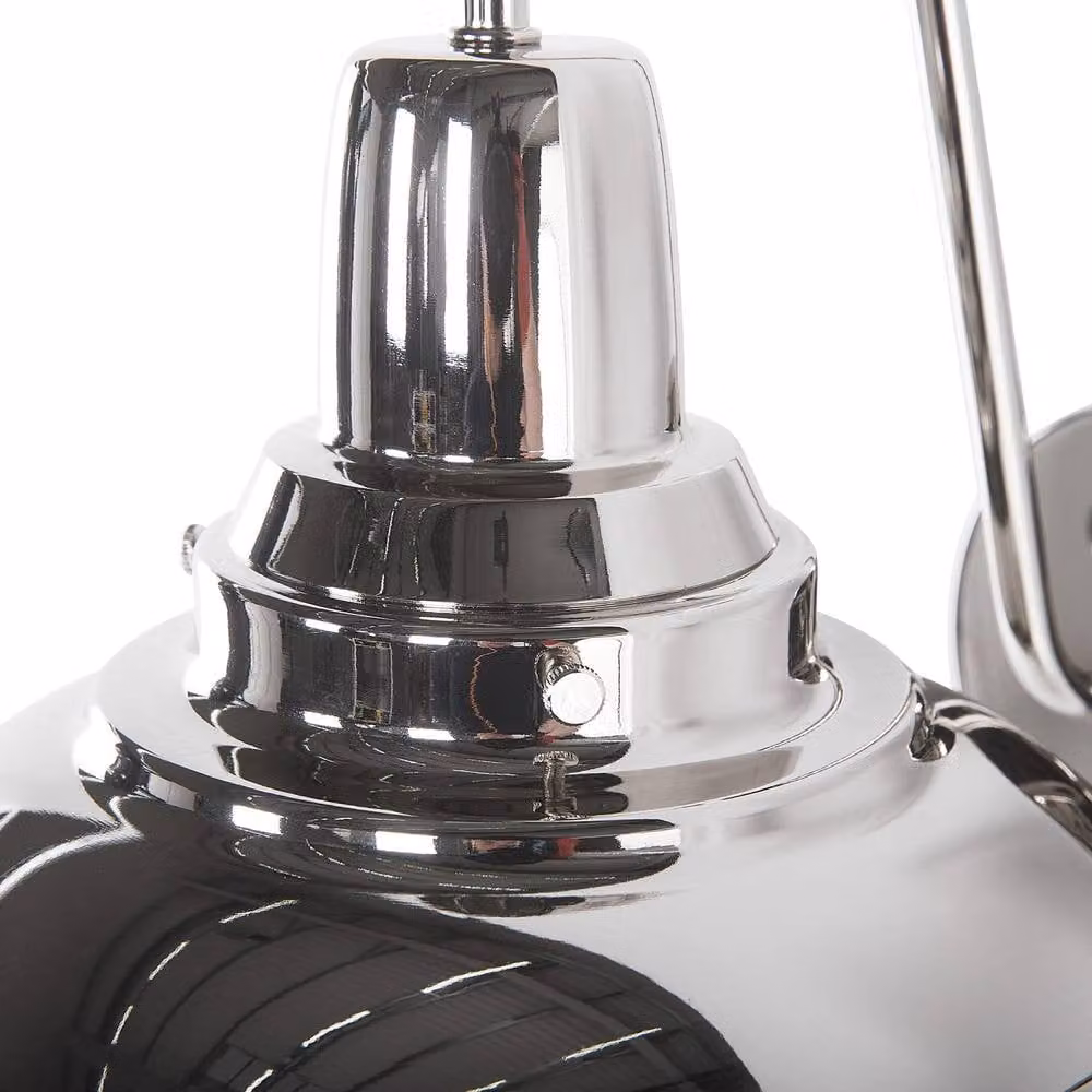 Wyld and Coco Silver Metal and Glass Industrial Wall Lamp – 3