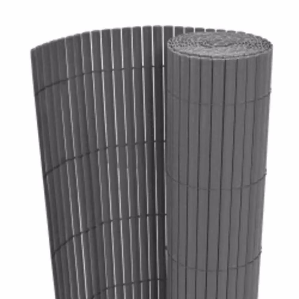 Berkfield Home Durable Double-Sided PVC Garden Fence Strip, Grey, H: 90 cm, W: 400 cm – 3