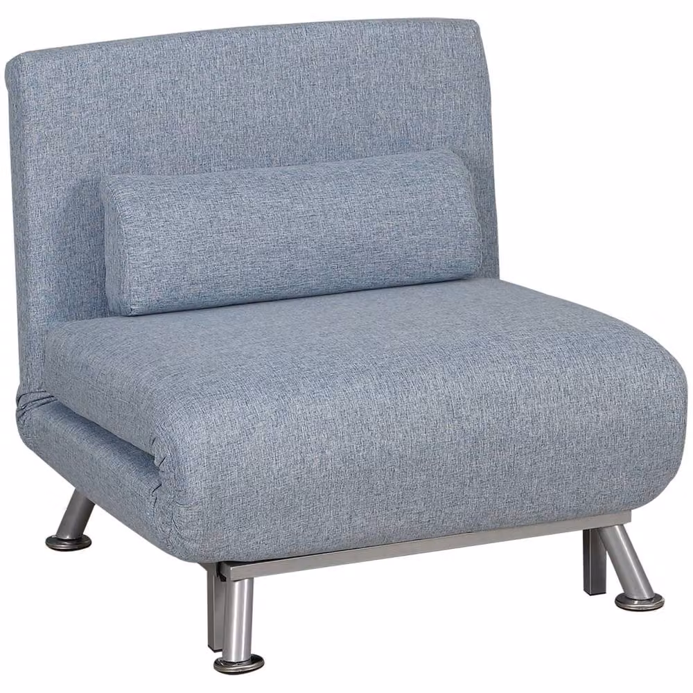 Wyld Haus Varael 3-in-1 Convertible Chair Bed in Sky Blue with Metal Frame and Foam Upholstery – 2