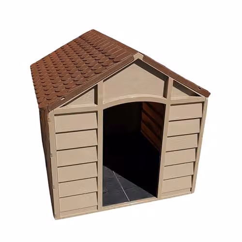 Samuel ALEXANDER Weatherproof Plastic Dog Kennel in Brown, W/D/H: 71 x 71 x 68 cm – 6