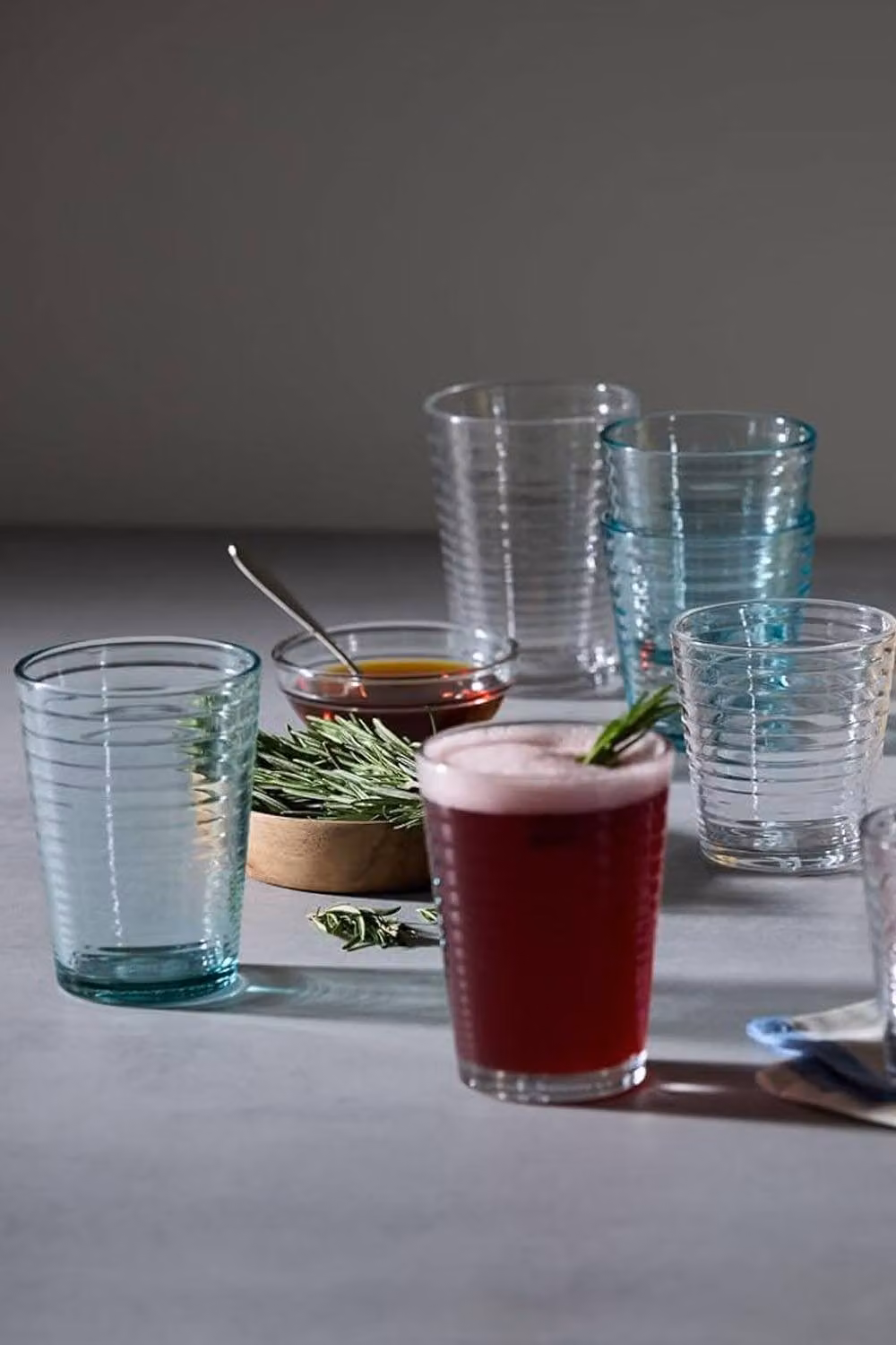 Royal Doulton Gordon Ramsay Maze Set of 4 Blue Geometric Hiball Tumbler Glasses, 470ml – 2