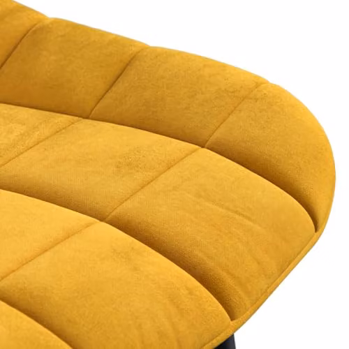 More4Homes Nova Modern Velvet Dining Chairs Set of 2, Mustard Yellow with Metal Legs – 3