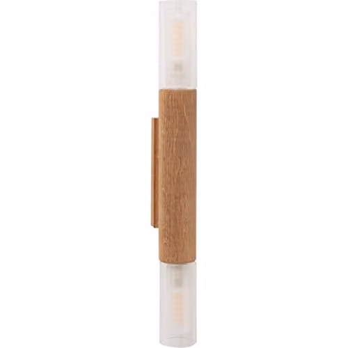 Netlighting Madera Up & Down Wall Lamp in Brown Wood and Transparent Glass with 2x G9