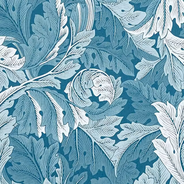 William Morris Acanthus Jacquard Fabric in Blue