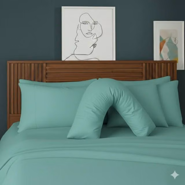 Snug City V Shape Maternity Pillowcase in Mint Green Polycotton – 1