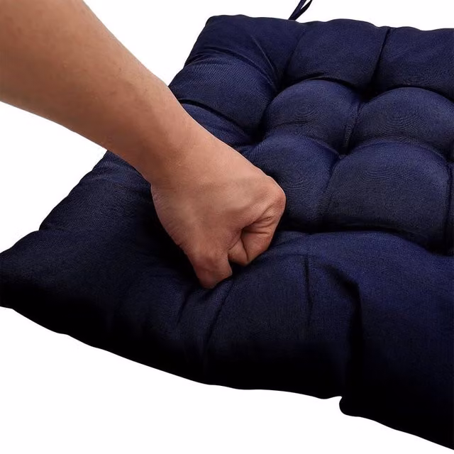 FLAVORA 6 Pack Blue Foam Seat Pads for Dining Room, Garden or Kitchen Chairs, W/D: 100 x 100 cm