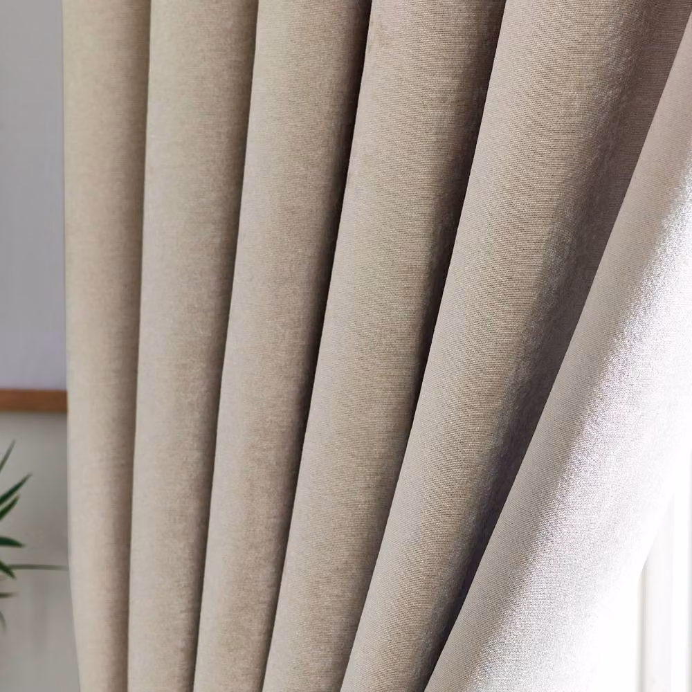 Luxor Living Beige Chenille Blackout Eyelet Curtains, Thermal Insulating Pair, Width: 229 cm, Drop: 229 cm – 2