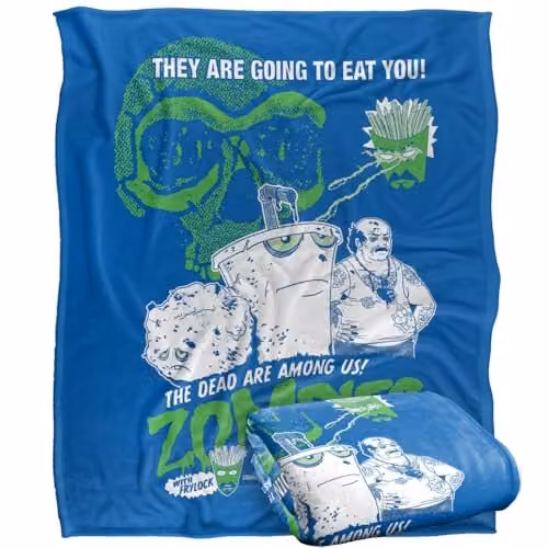 Aqua Teen Hunger Force Zombies Silky Touch Super Soft Fleece Throw Blanket, Multicolour, W: 152 cm, D: 127 cm – 1