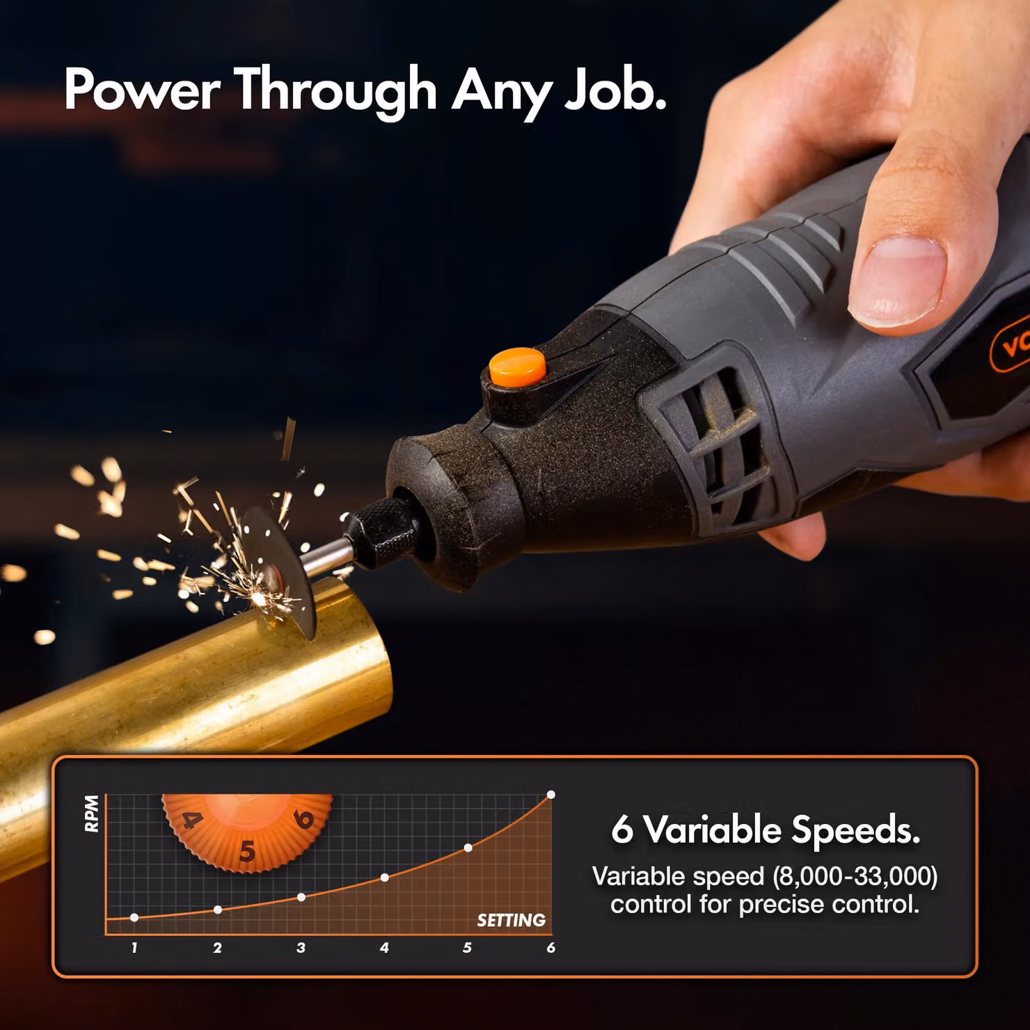 VonHaus 160W Heavy Duty Benchtop Rotary Tool in Grey – 2