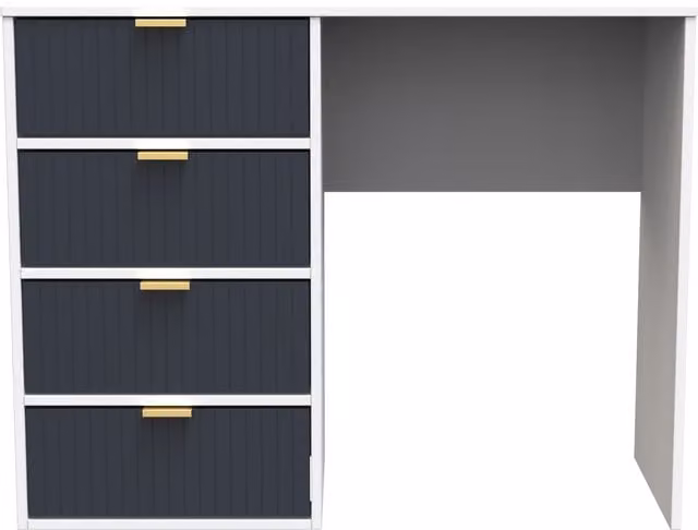 Ready Assembled 2 U Bexley 4 Drawer Vanity in Dark Blue and Gold