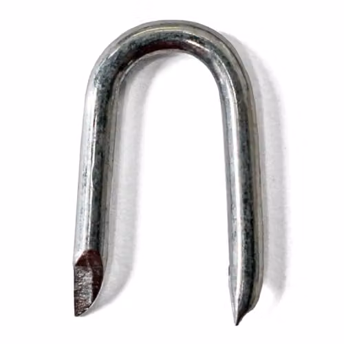 Actiaspet Galvanised Steel U Nails Fencing Staples, Silver, 100 Pack, 20mm x 8mm – 2