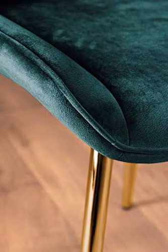 FurnitureboxUK Set of 2 Pesaro Green Velvet Dining Chairs with Gold Metal Legs – 5