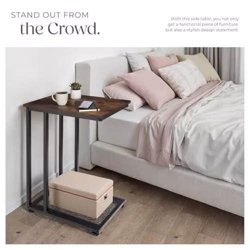 tectake Industrial Style Bedside Table in Brown and Black, W/D/H: 48 x 35 x 66 cm – 5